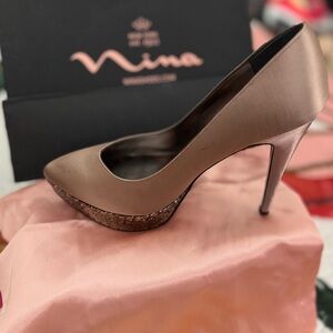 Nina Women's Elegant Brown Platform Heels